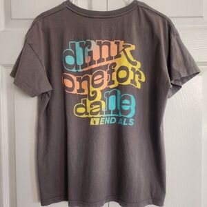 Dutch Bros Coffee Gray Colorful "Drink One For Dane End ALS", Size Womens M